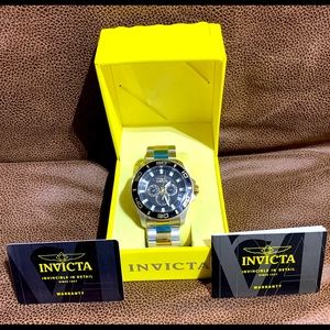 New Invicta Pro Diver 27984 50mm Stainless Steel Silver, Black, Gold Dual Dial
